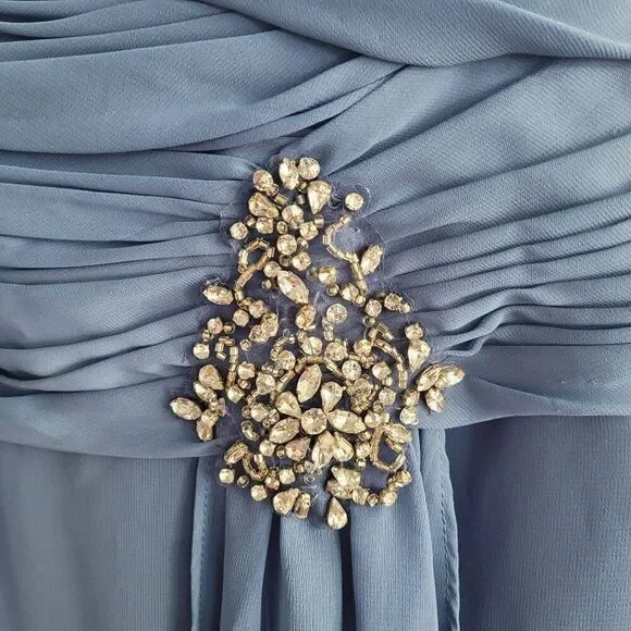 NWT Alfred Angelo navy single strap maxi dress sweetheart neckline wedding guest - Picture 5 of 16